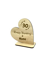 KS Laserdesign Personalisiere das Deko Herz zum 30. Geburtstag mit Wunschname für dein einzigartiges Geschenk!