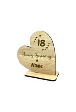 KS Laserdesign Personalisiere das Deko Herz zum 18. Geburtstag mit Wunschname für dein einzigartiges Geschenk!