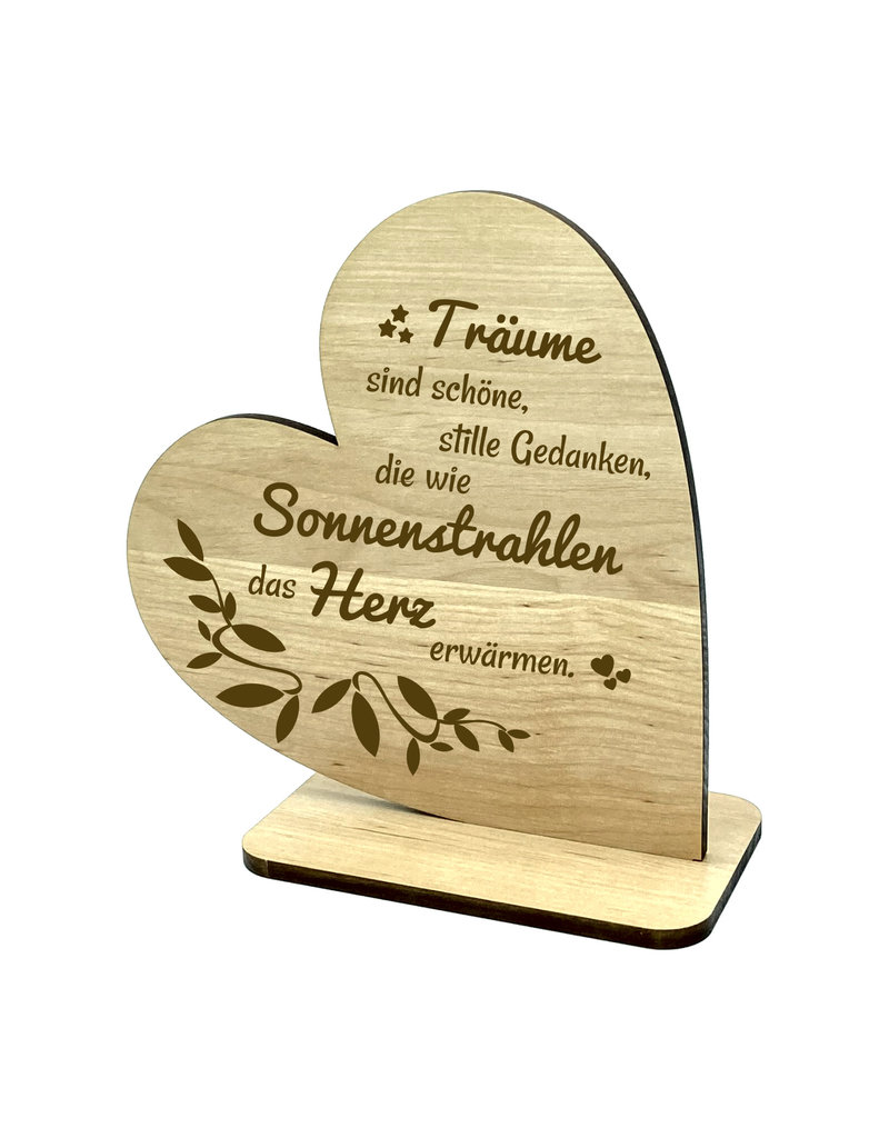 Deko Herz Spruch zur Freundschaft Geschenkidee KS Laserdesign