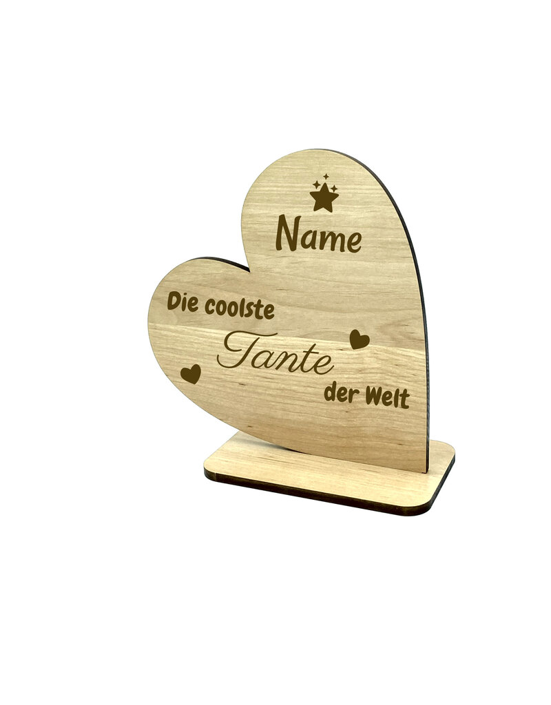 KS Laserdesign Personalisiere das Deko Herz für die coolste Tante mit persönlicher Gravur !