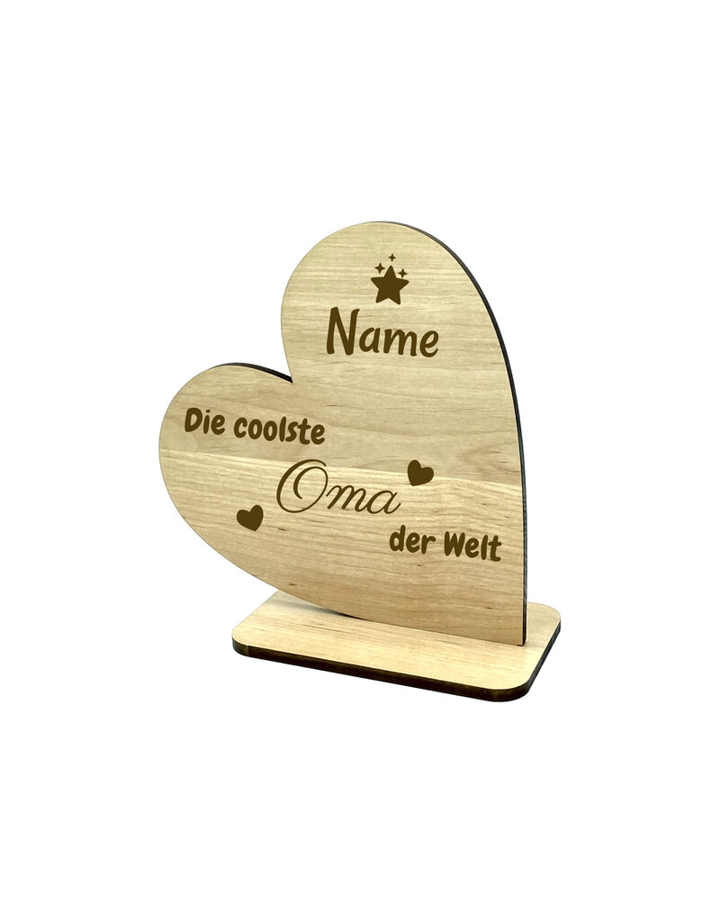 KS Laserdesign Personalisiere das Deko Herz für die coolste Oma mit persönlicher Gravur !