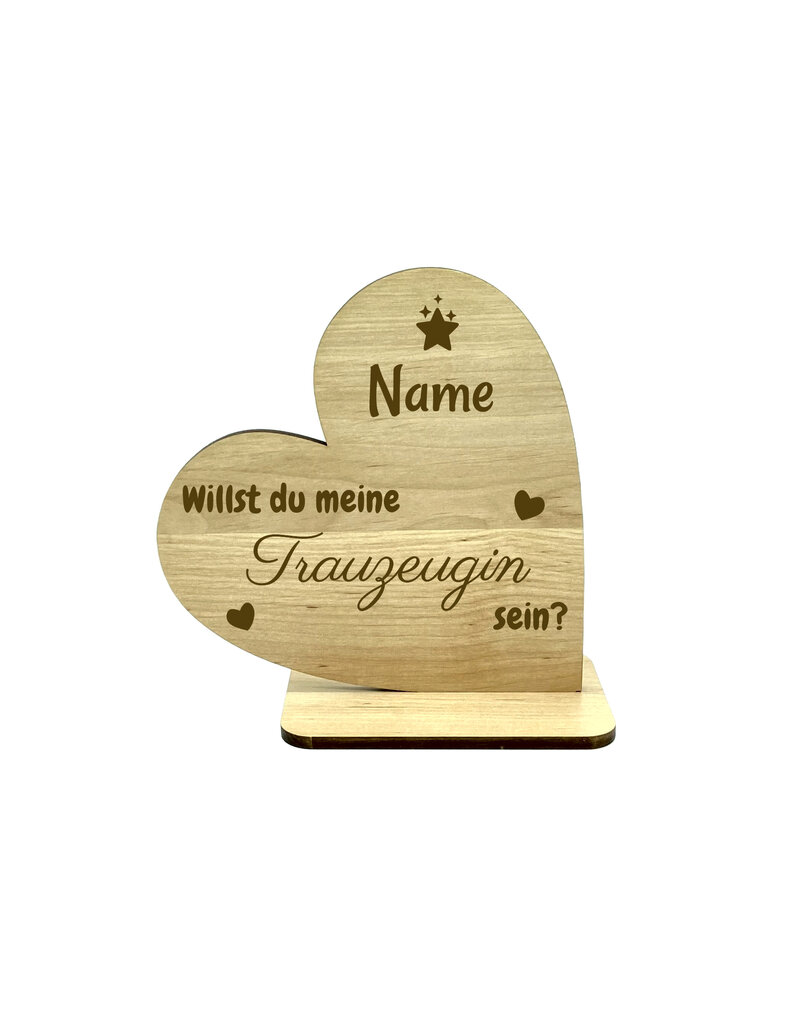 KS Laserdesign Personalisiere das Deko Herz für "Willst du meine Trauzeugin sein?" mit persönlicher Gravur !