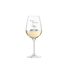 Leonardo Weinglas " zum 20. Geburtstag " mit Name personalisiert