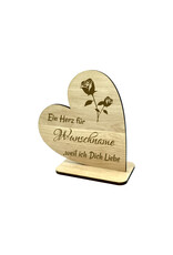 KS Laserdesign Personalisiere das Deko Herz "Weil ich Dich Liebe" mit persönlicher Gravur !