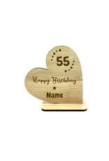 KS Laserdesign Personalisiere das Deko Herz "55. Geburtstag" mit persönlicher Gravur !