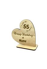 KS Laserdesign Personalisiere das Deko Herz "55. Geburtstag" mit persönlicher Gravur !