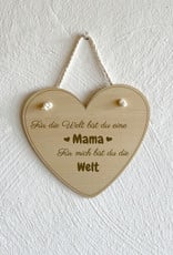 KS Laserdesign Das Deko Herz zum Hängen mit Gravur eignet sich hervorragend als Geschenk für die beste Mama!