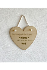 KS Laserdesign Das Deko Herz zum Hängen mit Gravur eignet sich hervorragend als Geschenk für die beste Mama!