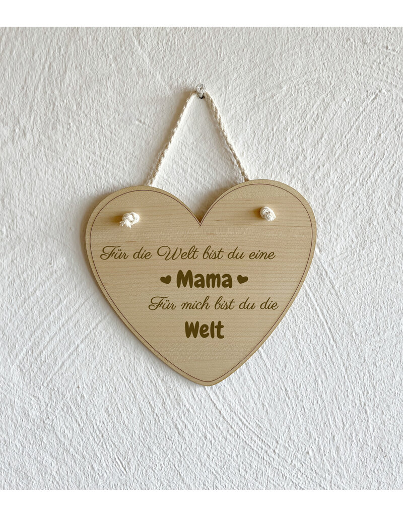 KS Laserdesign Das Deko Herz zum Hängen mit Gravur eignet sich hervorragend als Geschenk für die beste Mama!