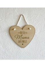 KS Laserdesign Das Deko Herz zum Hängen mit Gravur eignet sich hervorragend als Geschenkidee für die beste Mama der Welt!