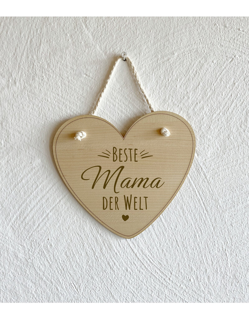 KS Laserdesign Das Deko Herz zum Hängen mit Gravur eignet sich hervorragend als Geschenkidee für die beste Mama der Welt!