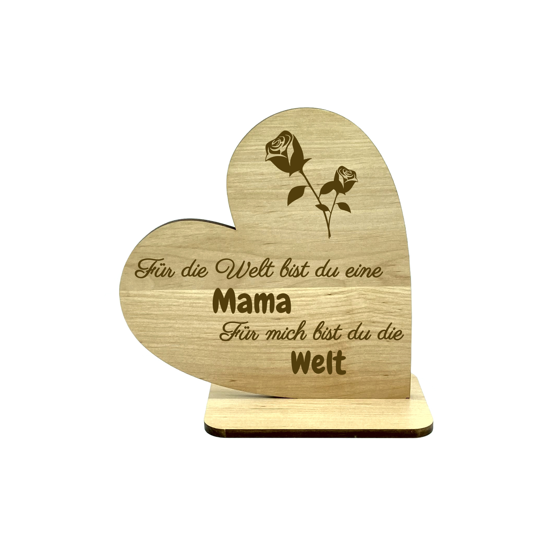 Deko Herz beste Mama echtes Holz Geschenkidee KS Laserdesign