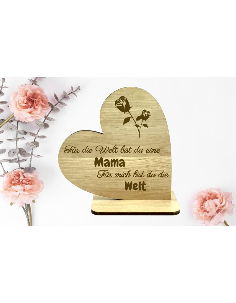 KS Laserdesign Das Deko Herz mit schönem Spruch für die beste Mama zaubert garantiert ein Lächeln ins Gesicht!