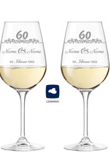 Leonardo Immer eine tolle Geschenkidee, das Weinglas mit Gravur zur Diamantenen Hochzeit im modernen Stil!