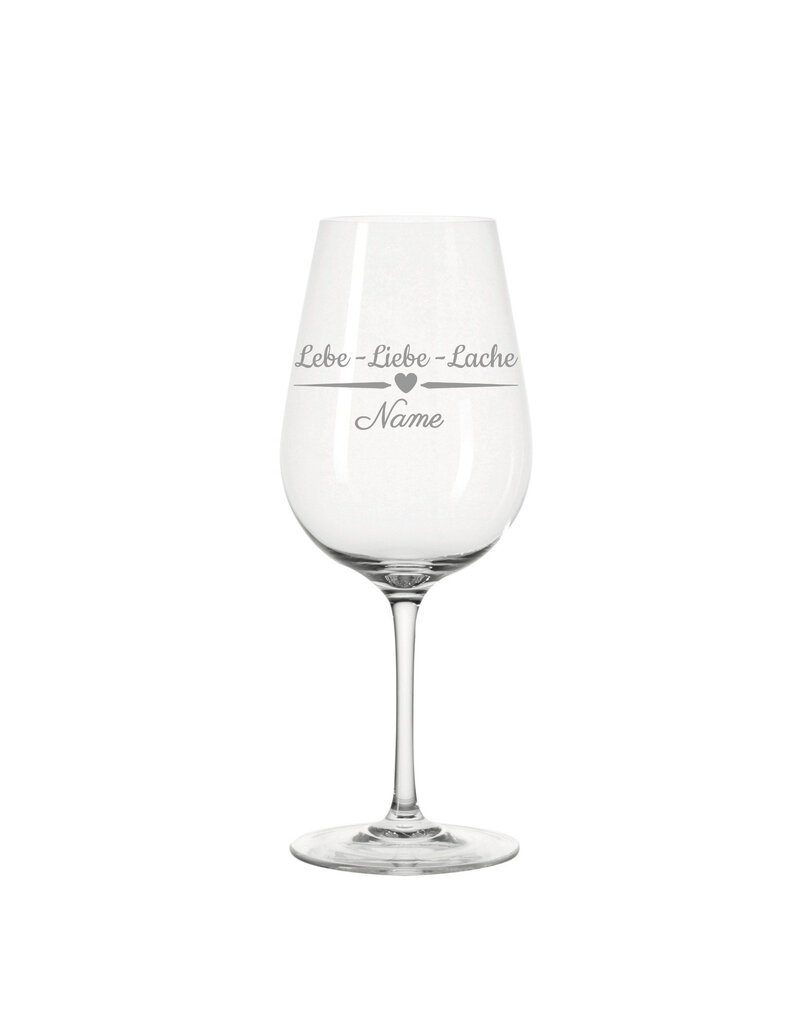 Leonardo Ein Geschenk das von Herzen kommt und mit persönlicher Gravur einzigartig wird! Das Weinglas mit Spruch Lebe, Liebe Lache.