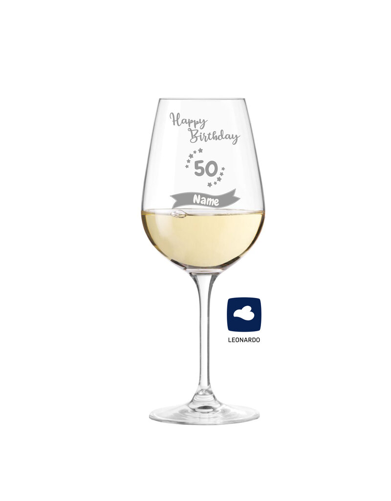 Leonardo Bereite Freude mit dem personalisierten Weinglas zum 50. Geburtstag!