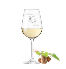 Leonardo Weinglas mit Gravur - Catlover -