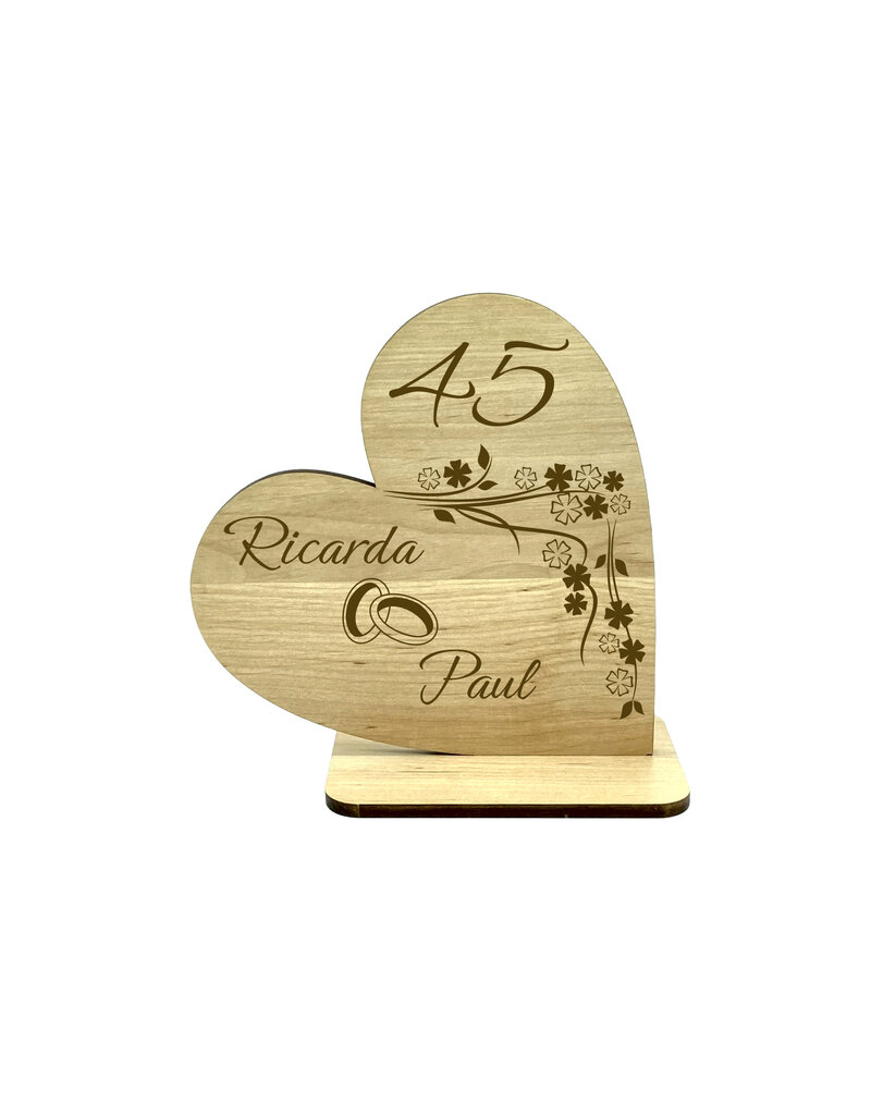 KS Laserdesign Personalisierbar mit Namen wird unser Naturprodukt zum einzigartigen Geschenk zur Hochzeit