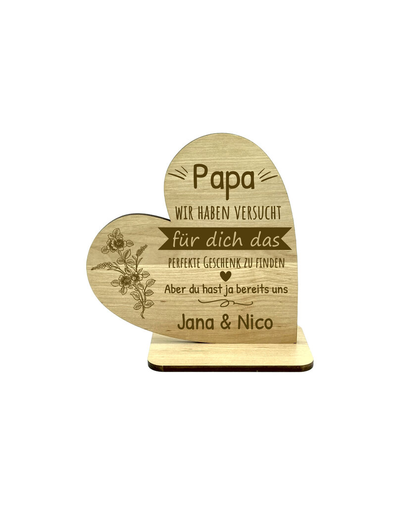 KS Laserdesign Personalisiere das Deko Herz mit Name nach Wahl