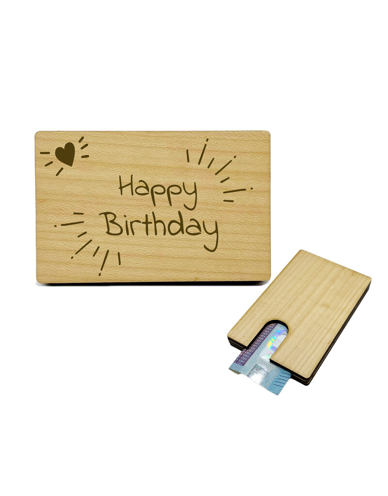 KS Laserdesign Kleine Geldgeschenke Verpackung aus Holz zum Geburtstag