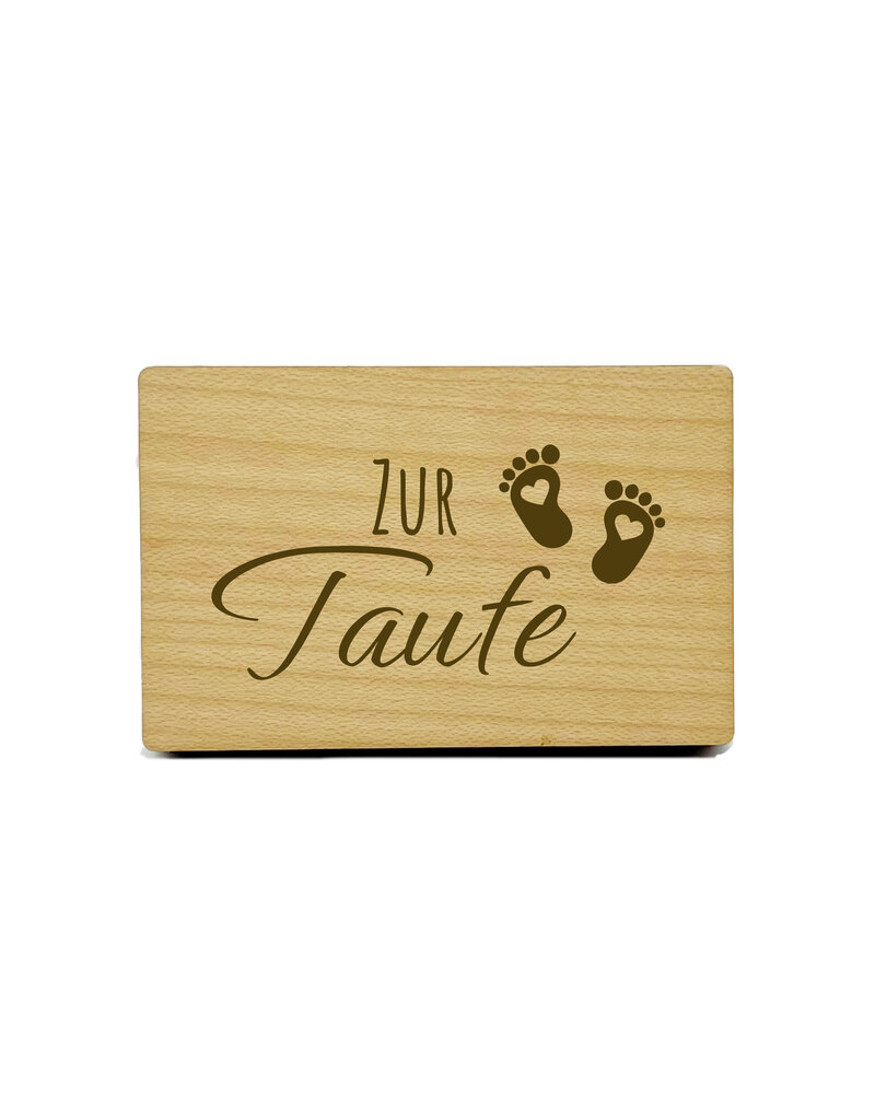 KS Laserdesign Kleine Geldgeschenke Verpackung aus Holz zur Taufe