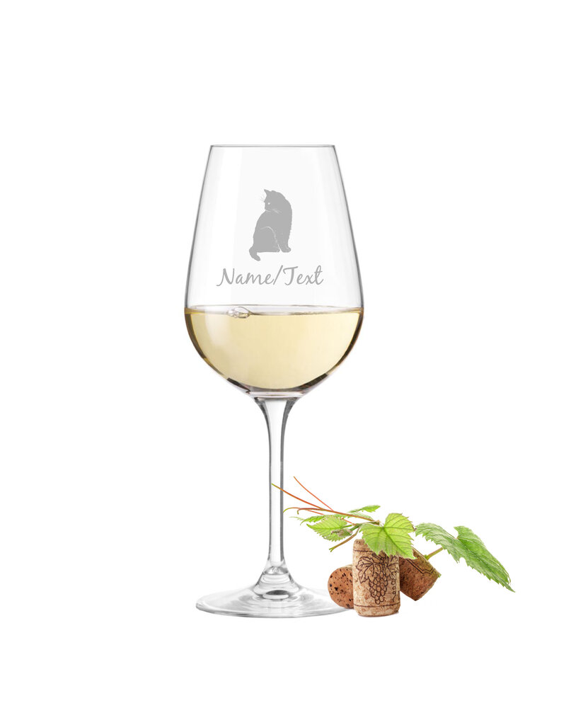 Leonardo Personalisiere das Weinglas "Katze Motiv" mit Name oder Text nach deinen Wünschen!