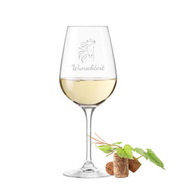 Leonardo Weinglas mit Gravur - Pferd - personalisiert mit Name