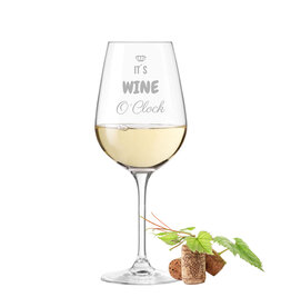 Leonardo Weinglas mit Spruch "it´s wine o´clock" Gravur