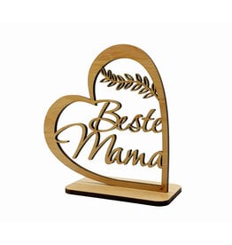 KS Laserdesign Deko Herz Beste Mama Laserzuschnitt - Geschenke Muttertag