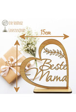 KS Laserdesign Das Deko Herz für die beste Mama der Welt