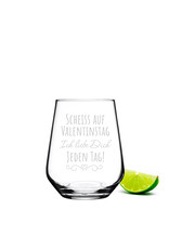 KS Laserdesign Das Glas mit lustigem Spruch scheiss auf Valentinstag