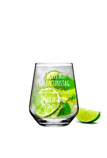 KS Laserdesign Das Glas mit lustigem Spruch scheiss auf Valentinstag