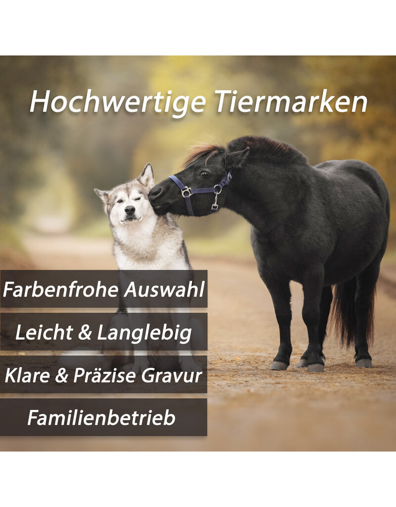 KS Laserdesign Personalisiere die Rückseite deiner Pferdemarke nach deinen Wünschen!