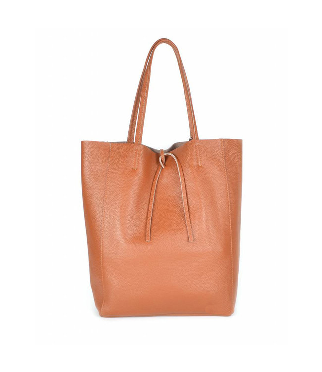 GIULIANO Giuliano leren shopper camel 552243