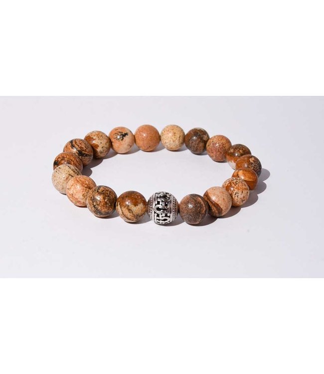 Mr.FRILL Mr. Frill Handmade bracelet - picture jasper stone - brown