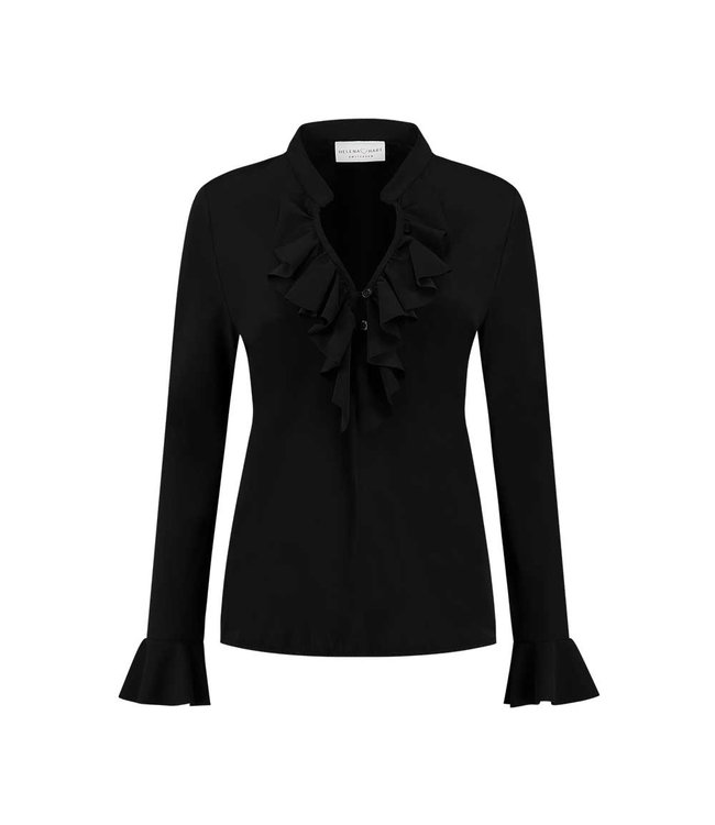 HELENA HART HELENA HART blouse ruche zwart 7257