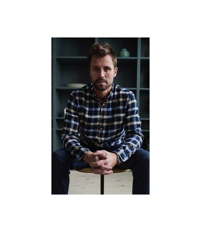 KRONSTADT Kronstadt Johan check gr.40 shirt KS3322 navy