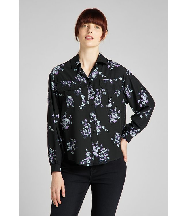 LEE Lee L49UXM01 Floral Blouse Black