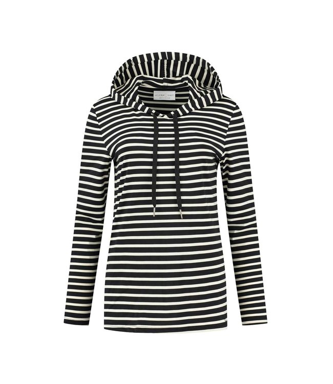 HELENA HART Helena Hart 7360 Hoodie Breton Zwart/Ecru