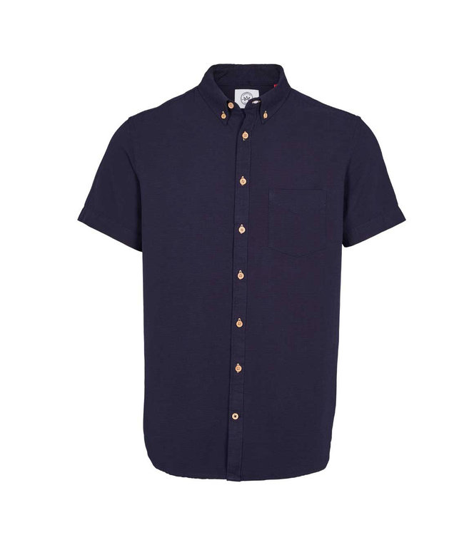 KRONSTADT Kronstadt Johan Seersucker S/S Shirt KS3333 Navy