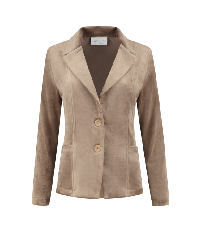 HELENA HART helena hart 7424uni blazer kort velours uni latte