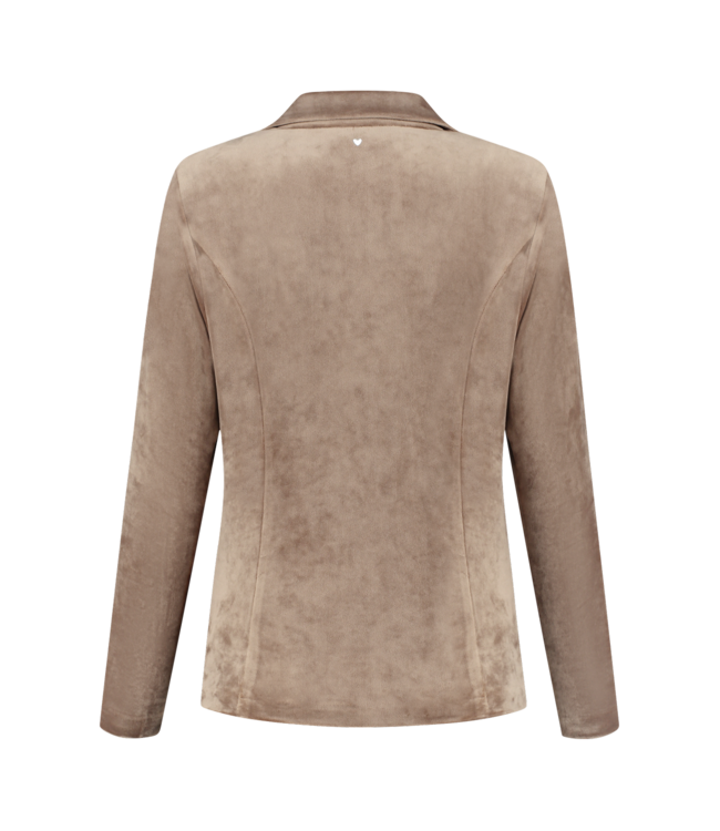 HELENA HART helena hart 7424uni blazer kort velours uni latte