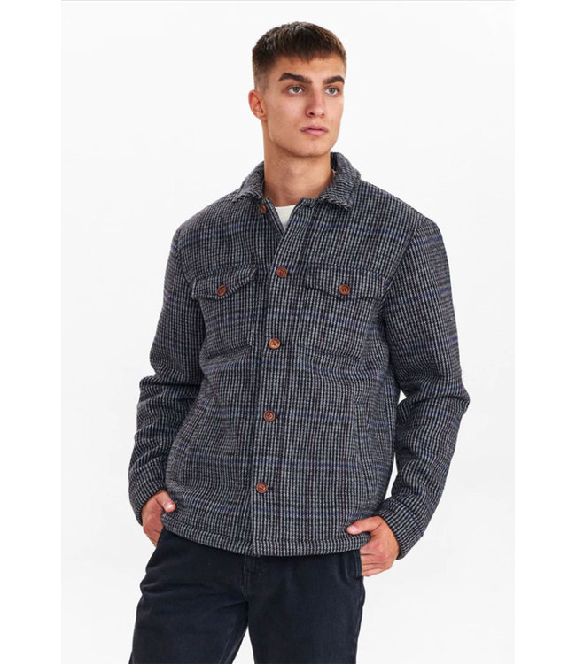 ANERKJENDT Anerkjendt akbastian check jacket dark grey mel 900823