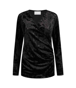 HELENA HART Helena Hart 7463 Overslag top velvet Zwart