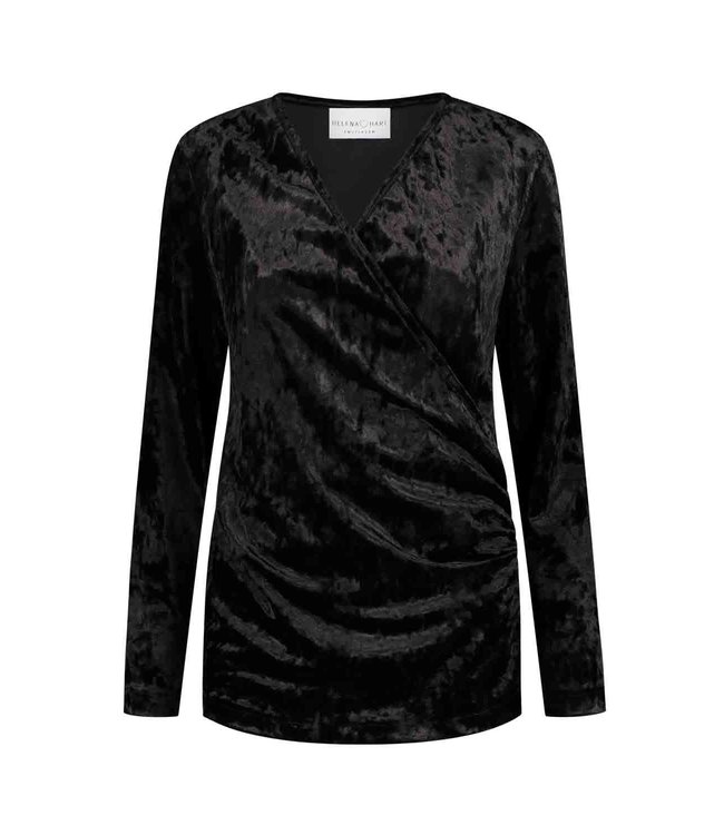 HELENA HART Helena Hart 7463 Overslag top velvet Zwart