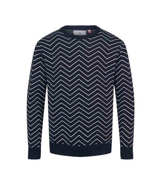 KRONSTADT KRONSTADT KS3795 Zig-Zag Cotten Knit Navy