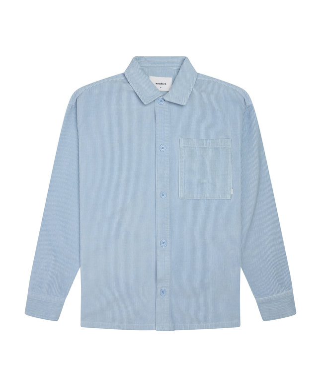 WOODBIRD Woodbird tuck cord shirt steel blue 2246-708