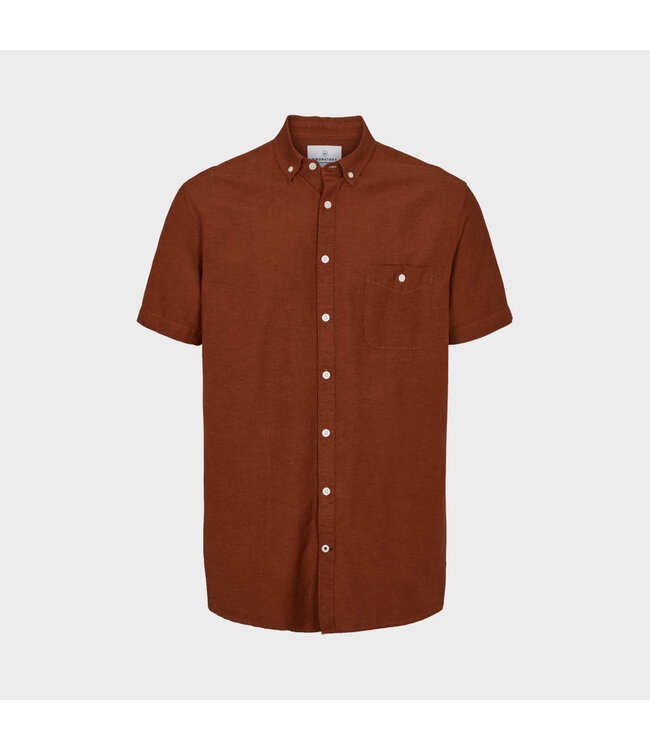 KRONSTADT Kronstadt Johan ~Linen S/S Shirt KS3430 Tobacco