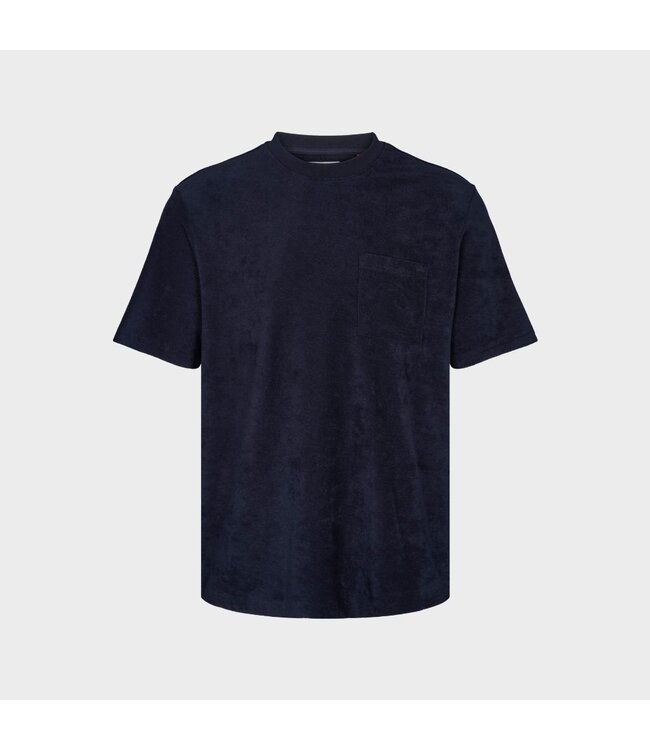 KRONSTADT Kronstadt ks3816 Ledger organic terrycloth pocket tshirt navy