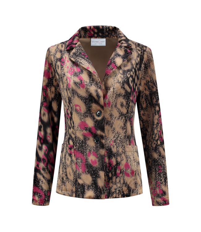 HELENA HART Helena Hart Blazer Velour Kort Print Mix Cyclaam 7488Mix